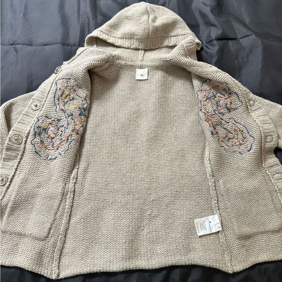 Julie Fagerholt, Heartmade Hooded Beige embellished Wool Angora Cardigan Size S - Picture 10 of 16